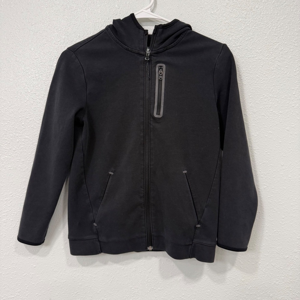 Old Navy Active Boys Dynamic‎ Fleece Full Zip Hoodie Black Sz L 10-12 Sweatshirt